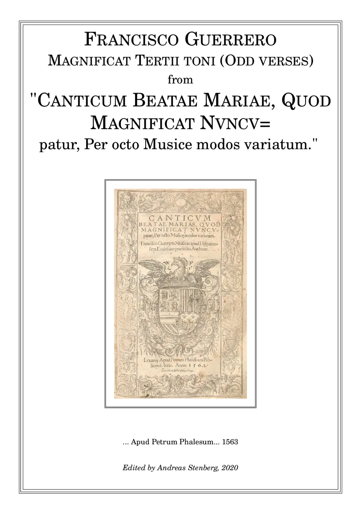 Magnificat tertii toni (odd verses) - Page 1