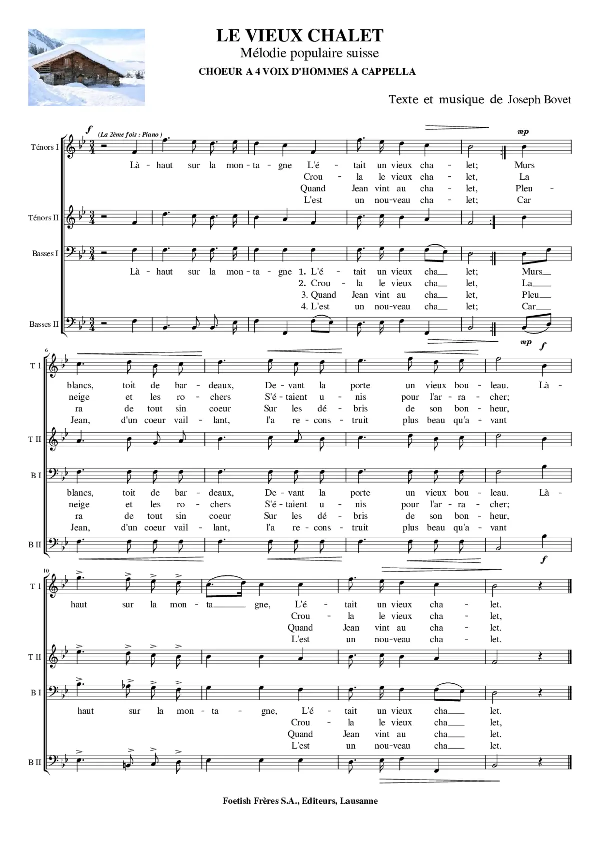 Le vieux chalet - J. Bovet (SAH MuseScore) - Page 1