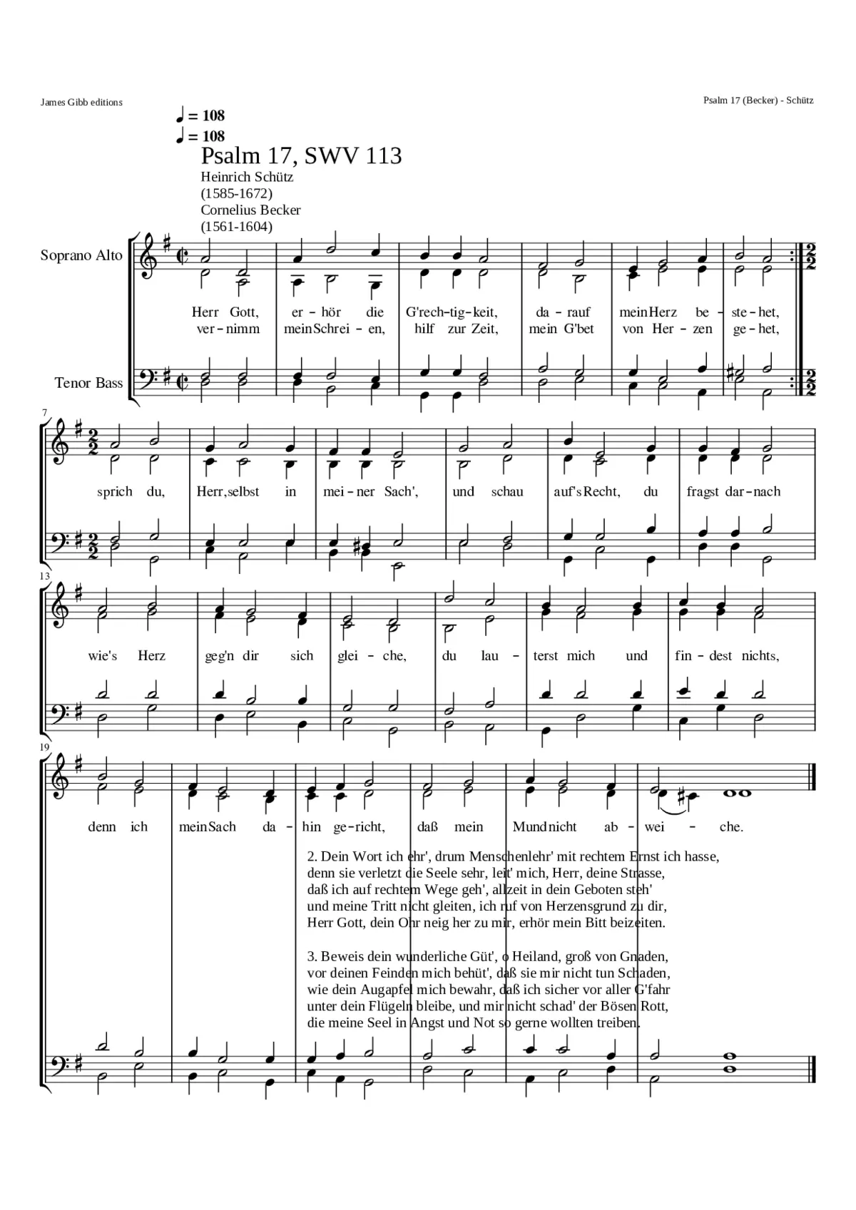 Herr Gotterhör die Grechtigkeit SWV 113 - Page 1