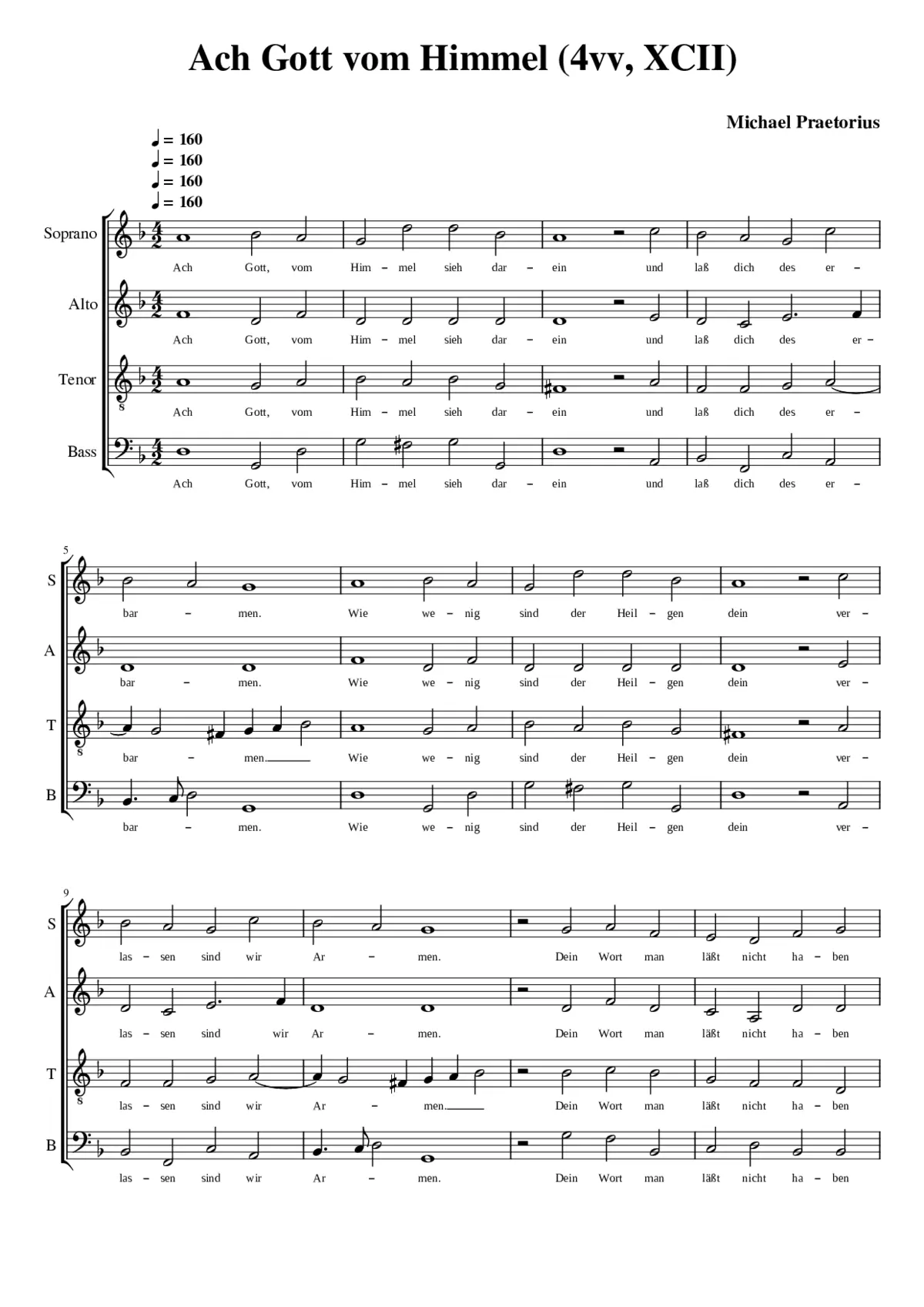 Ach Gott vom Himmel 4vv - Page 1