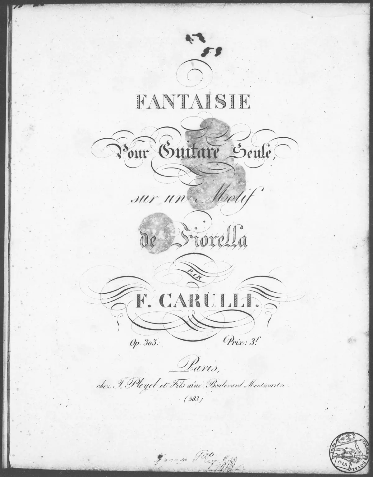 Fantaisie pour Guitare Seule sur un Motif de "Fiorella" - Page 1