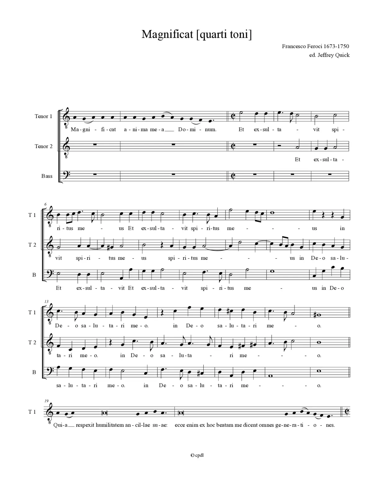 Magnificat quarti toni - Page 1
