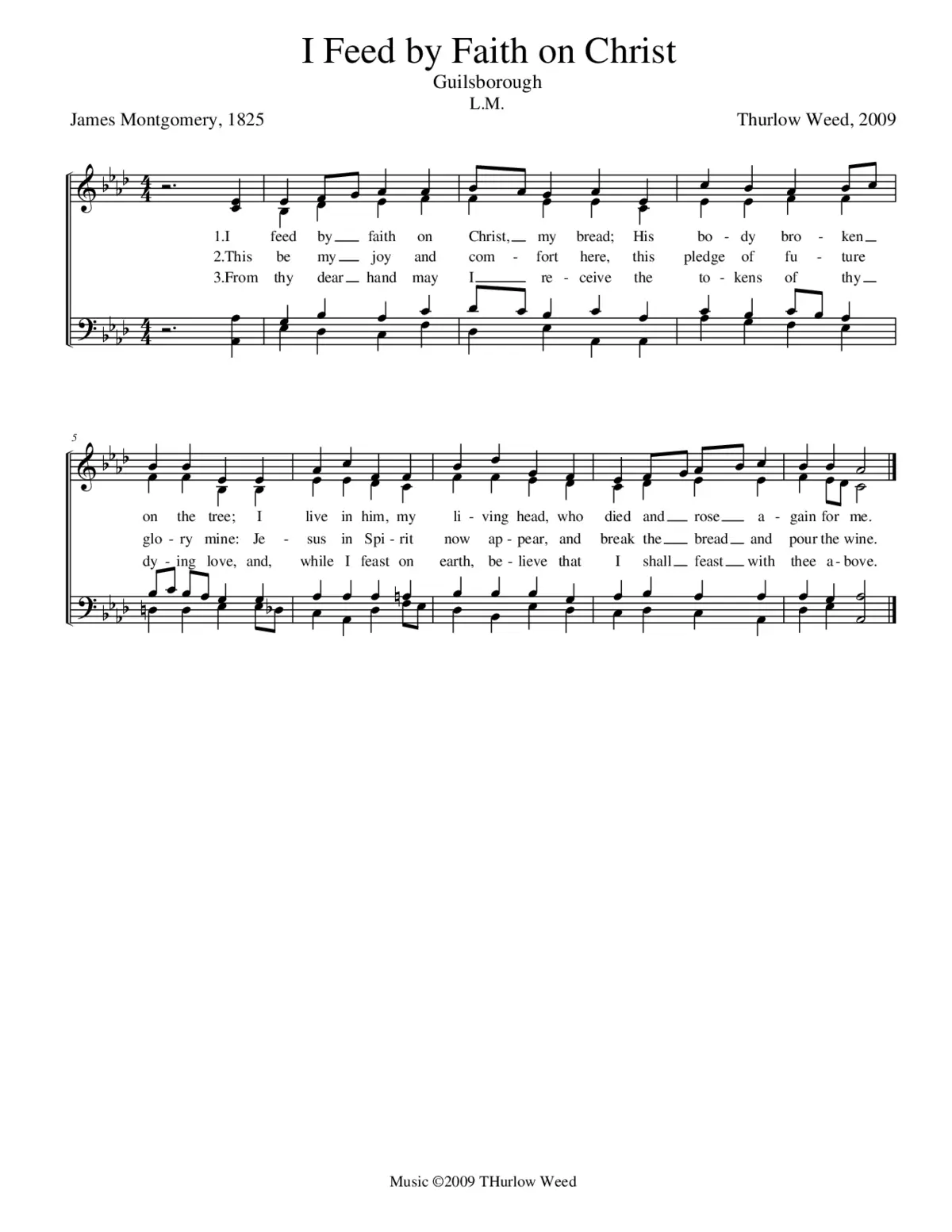 I feed by faith on Christ, my bread - Page 1