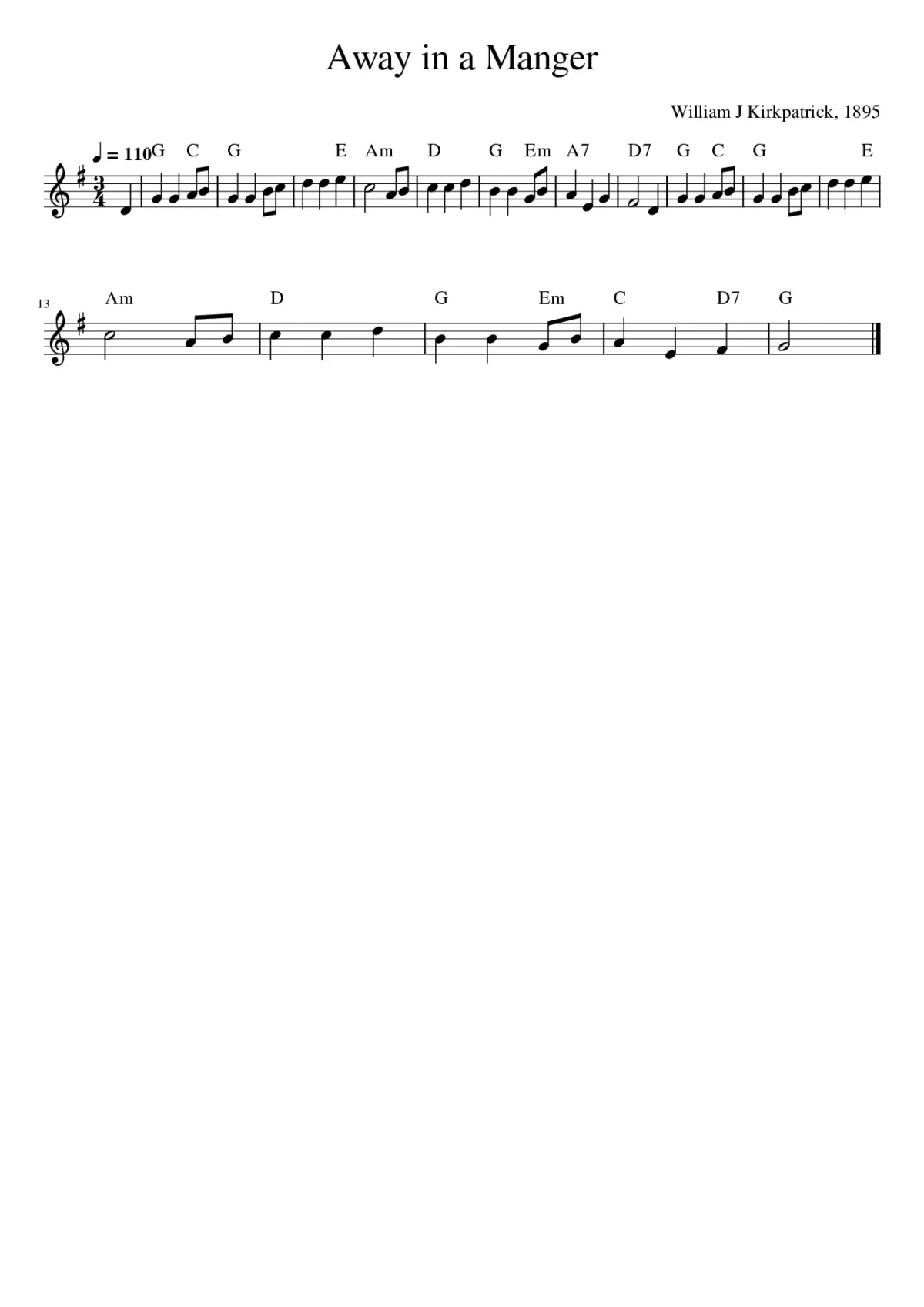 Away in a manger - Page 1