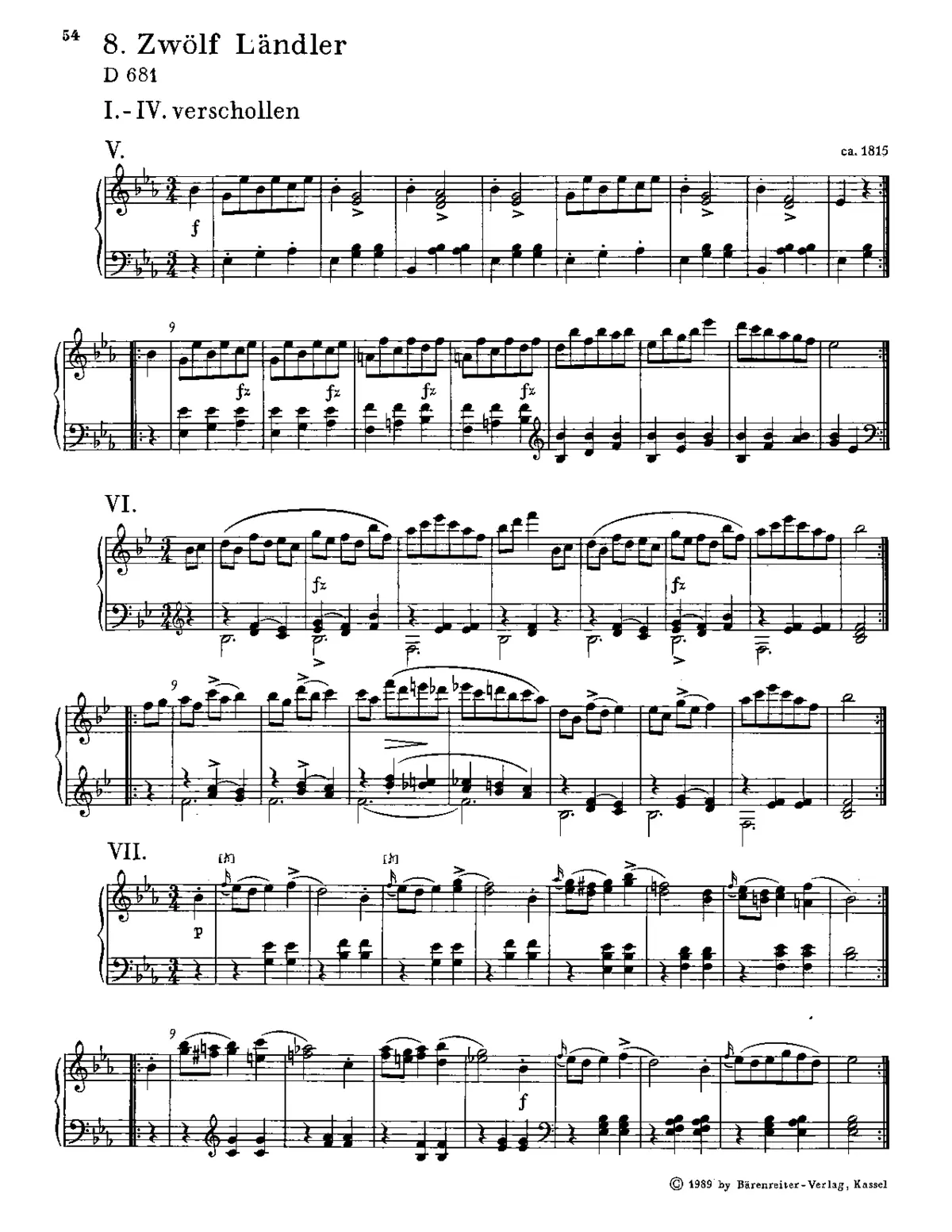 12 Ländler - Page 1