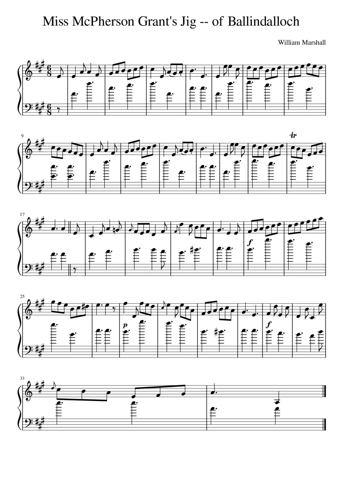 Miss McPherson Grant's Jig -- of Ballindalloch - Page 1