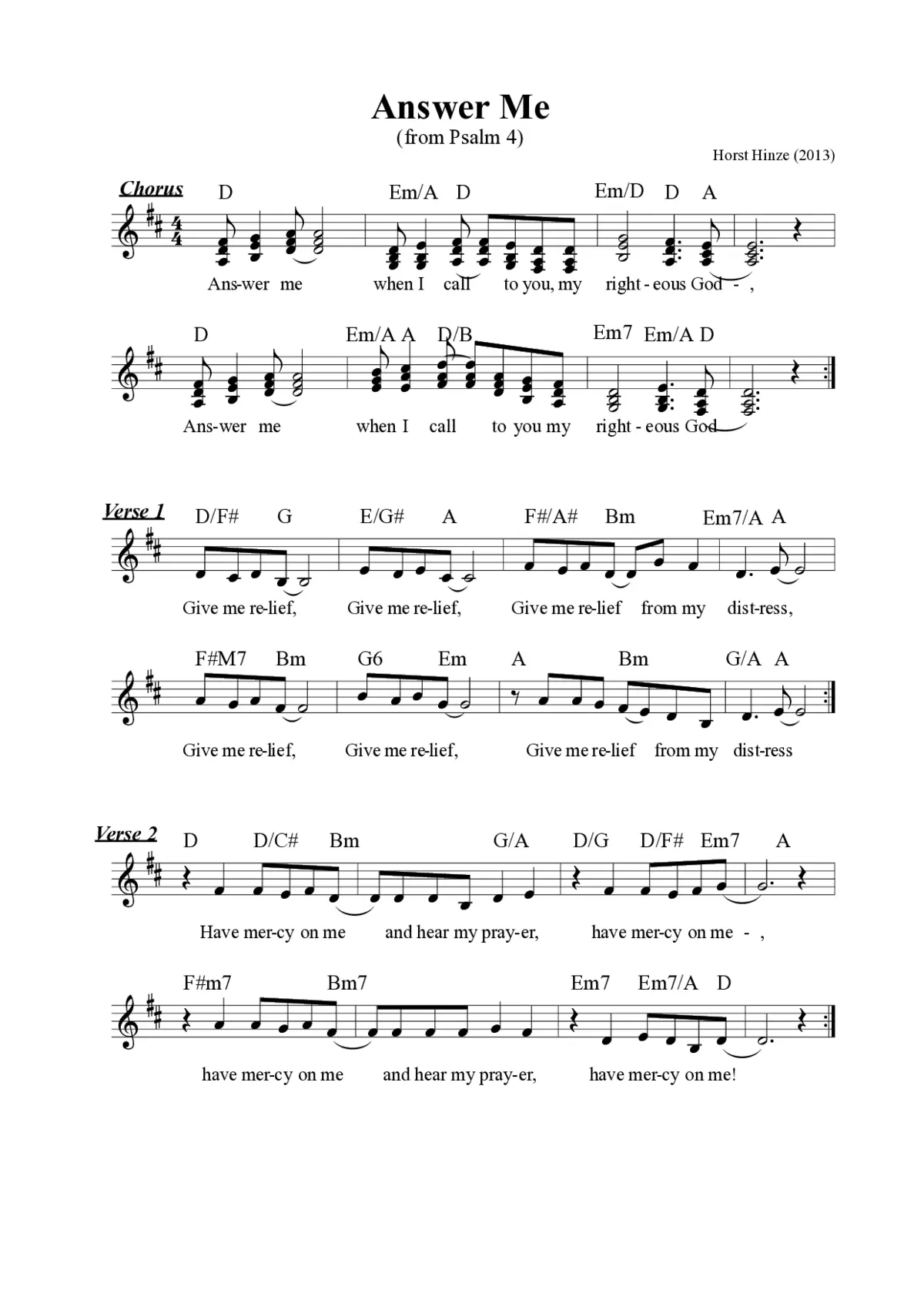 Answer me (Gospel) - Page 1