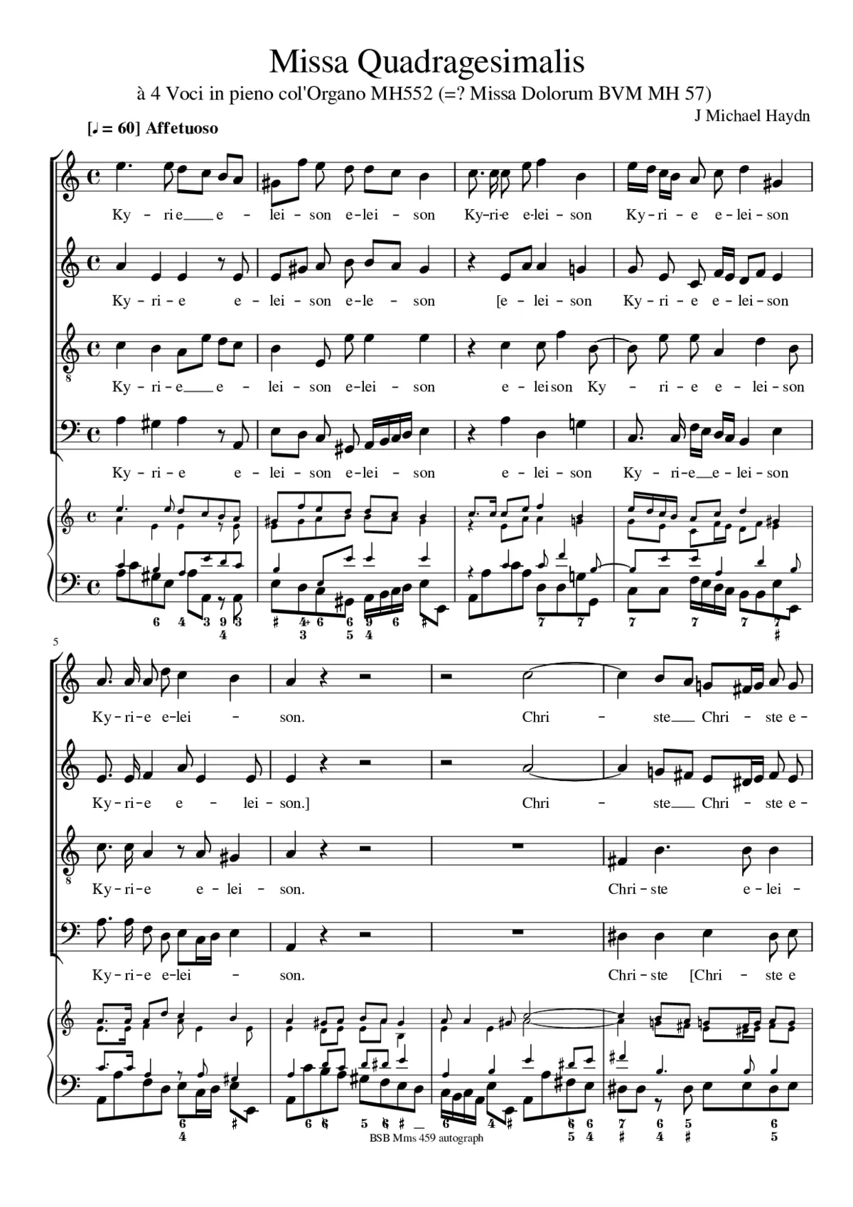 Missa Quadragesimalis, MH 552 - Page 1