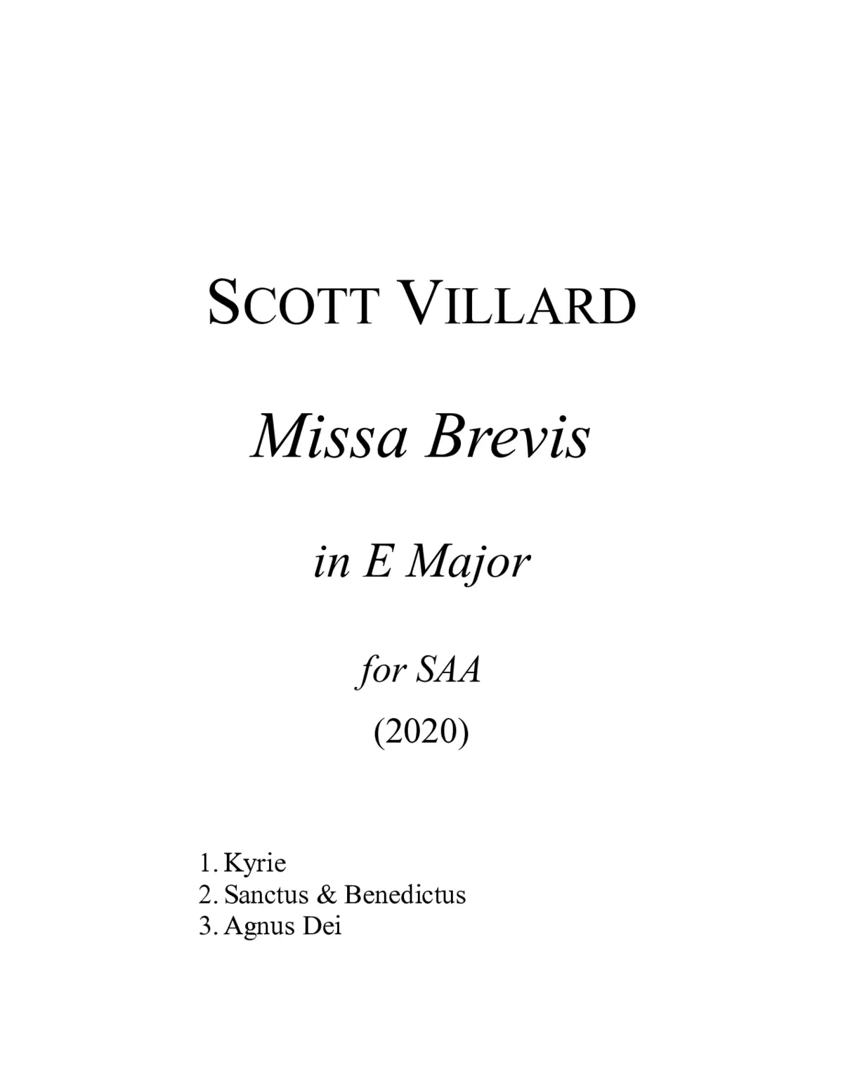 Missa Brevis in E Major (2020) - Page 1
