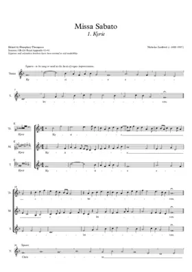 Missa Sabato (Lady Mass for Saturday)