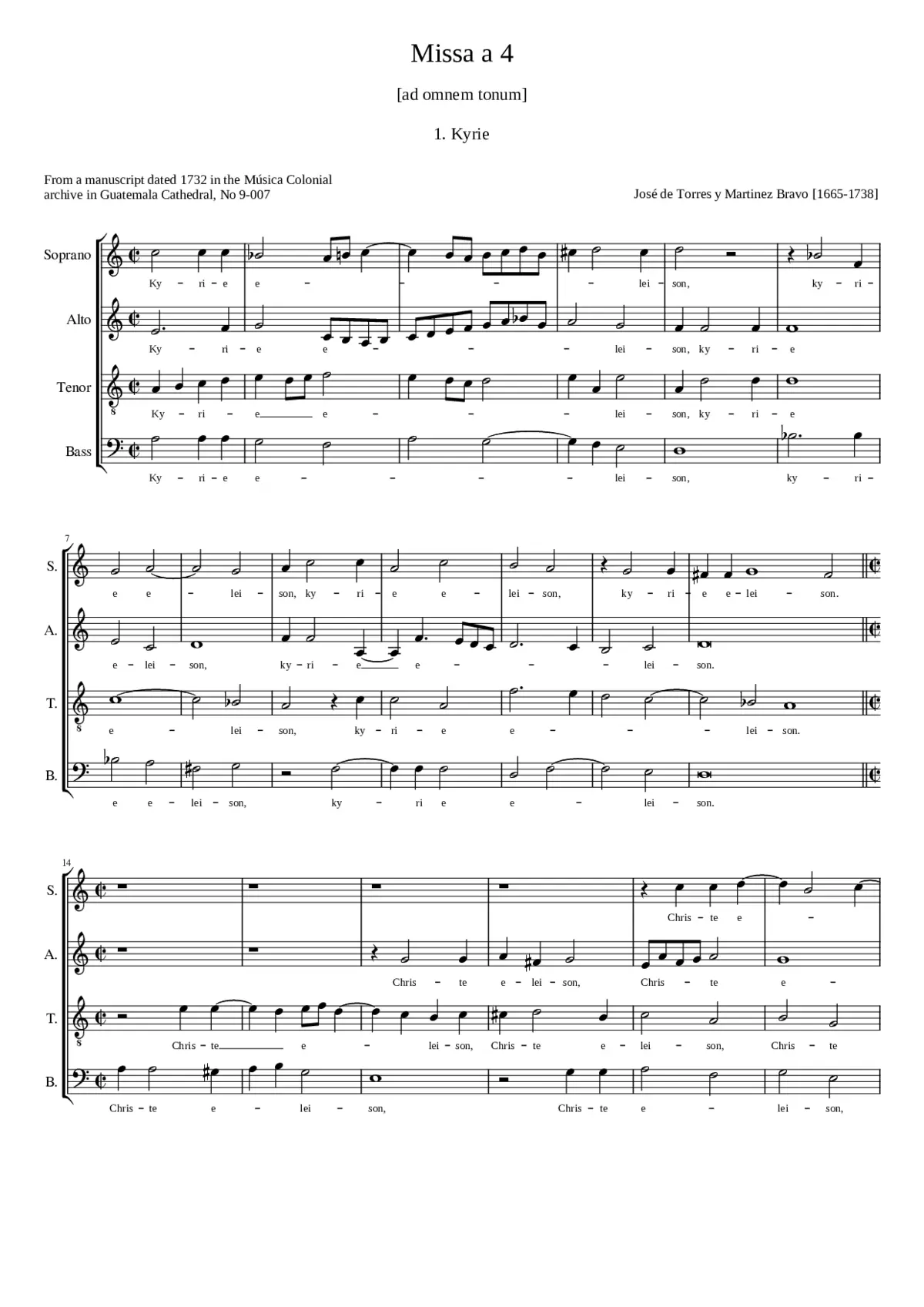 Missa a 4 - Page 1