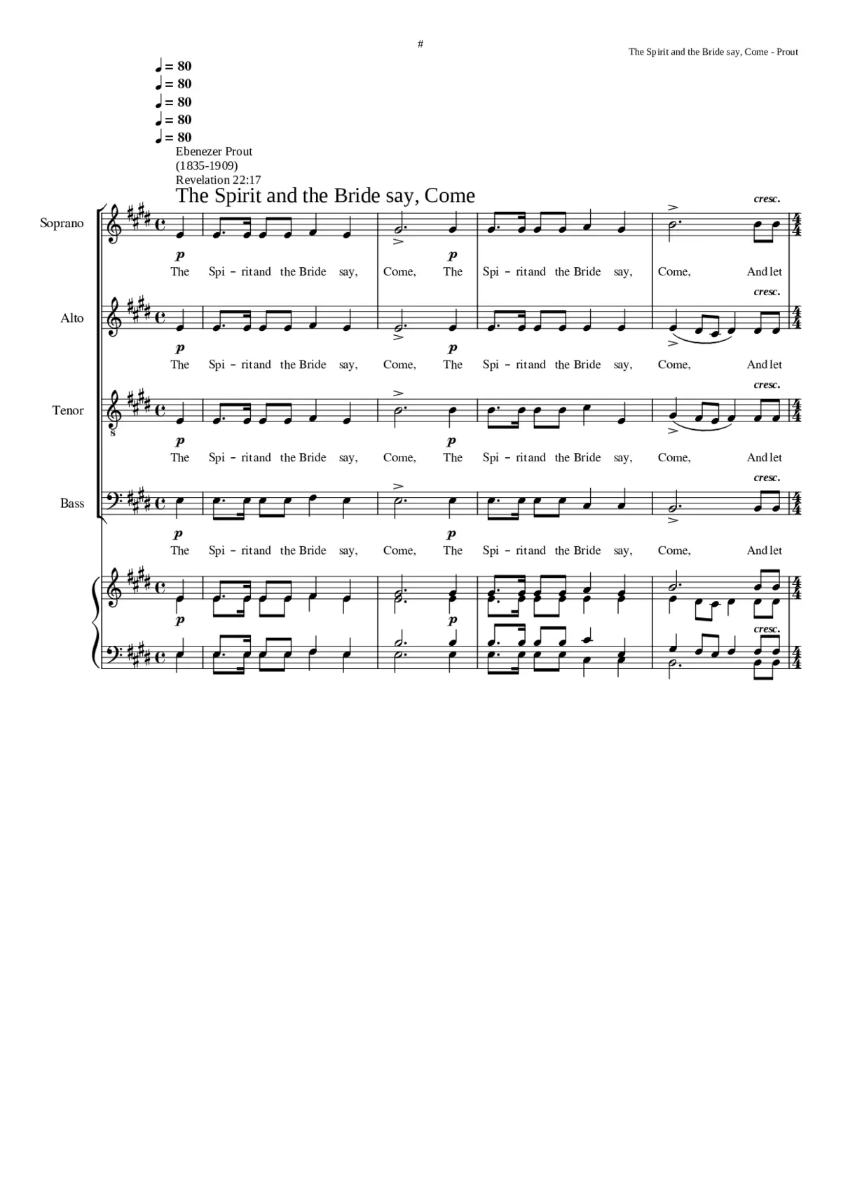 The Spirit and the bride say come - Page 1