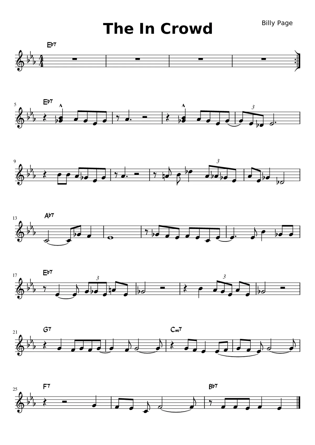 The In Crowd - Lead Sheet - Page 1