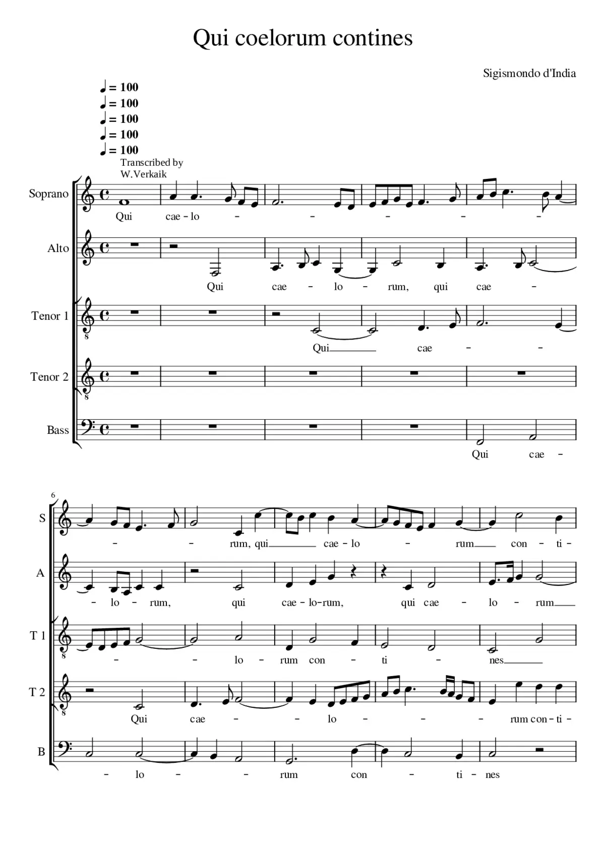 Qui caelorum contines - Page 1