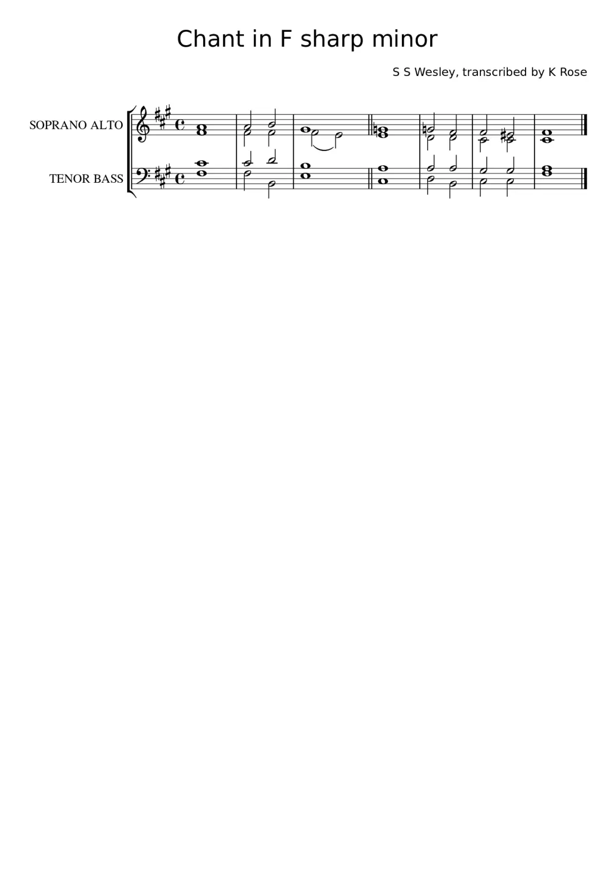 Chant in F sharp minor - Page 1