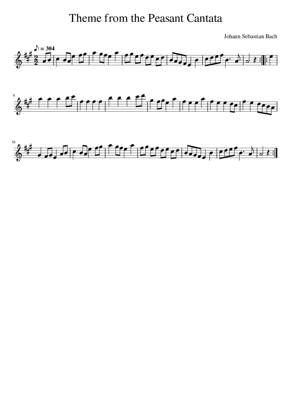 Theme from the Peasant Cantata - Page 1