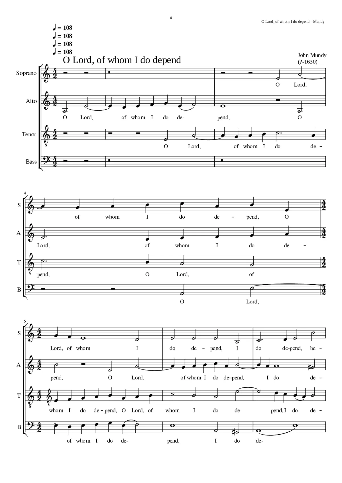 O Lord of whom I do depend - Page 1