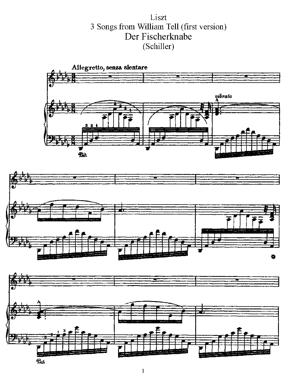 3 Lieder aus Schillers ''Wilhelm Tell '' - Page 1