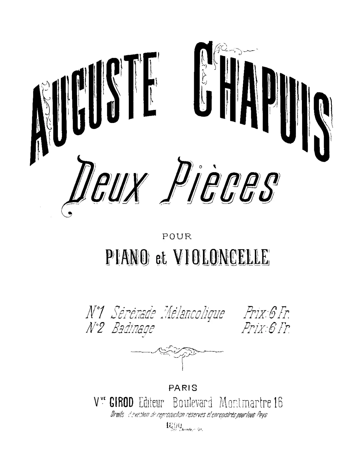 2 Pièces pour violoncelle et piano - Page 1