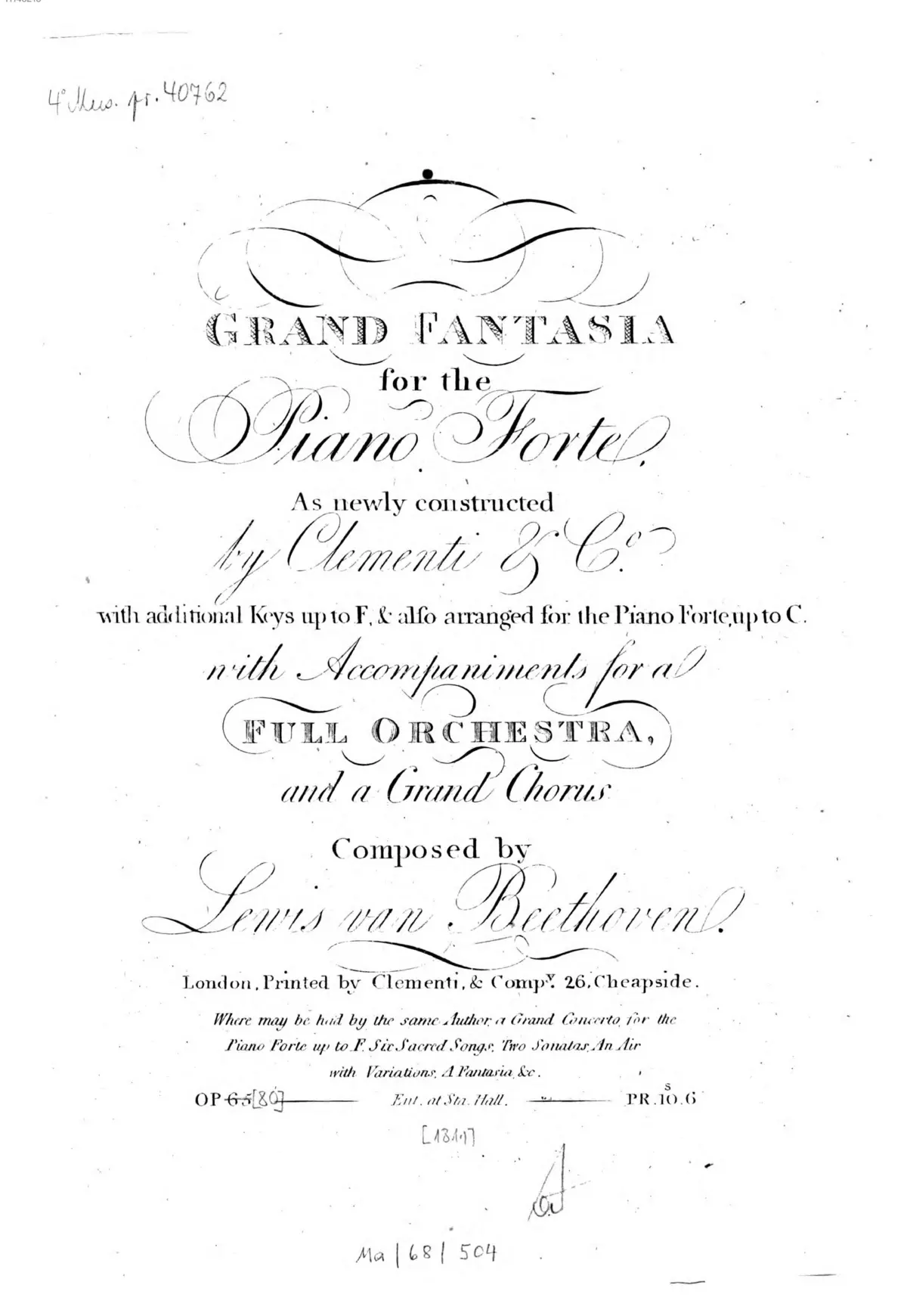 Fantasia for Piano, Chorus and Orchestra - Page 1