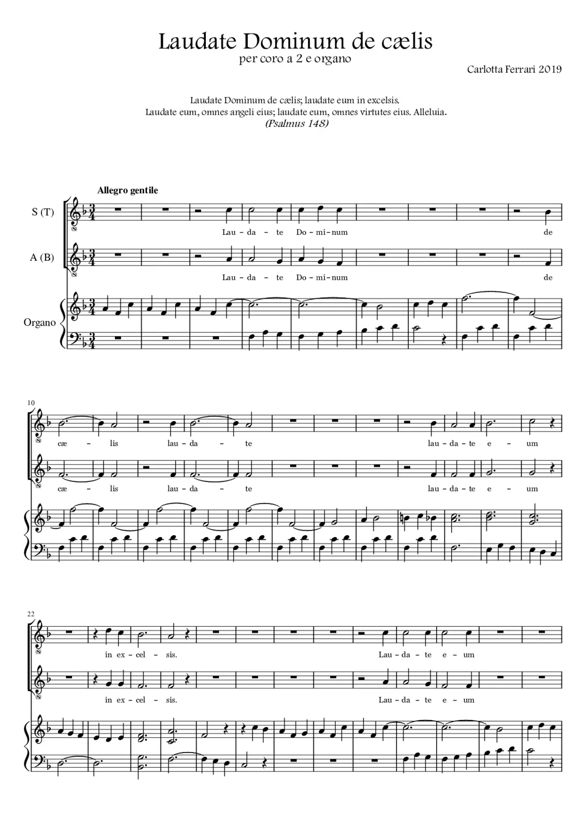 Laudate Dominum de cælis - Page 1