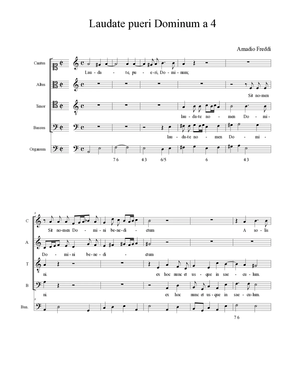 Laudate pueri Dominum a 4 - Page 1