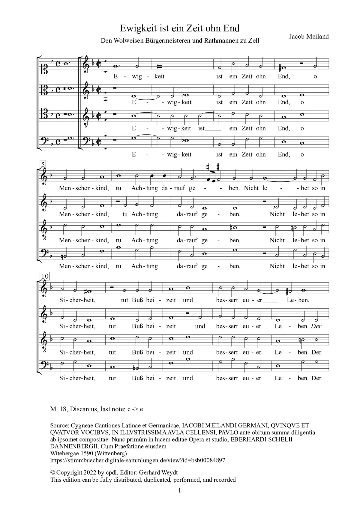 Ewigkeit ist ein Zeit ohn End - Page 1