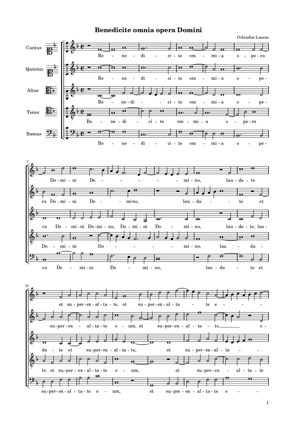 Benedicite omnia opera Domini - Page 1