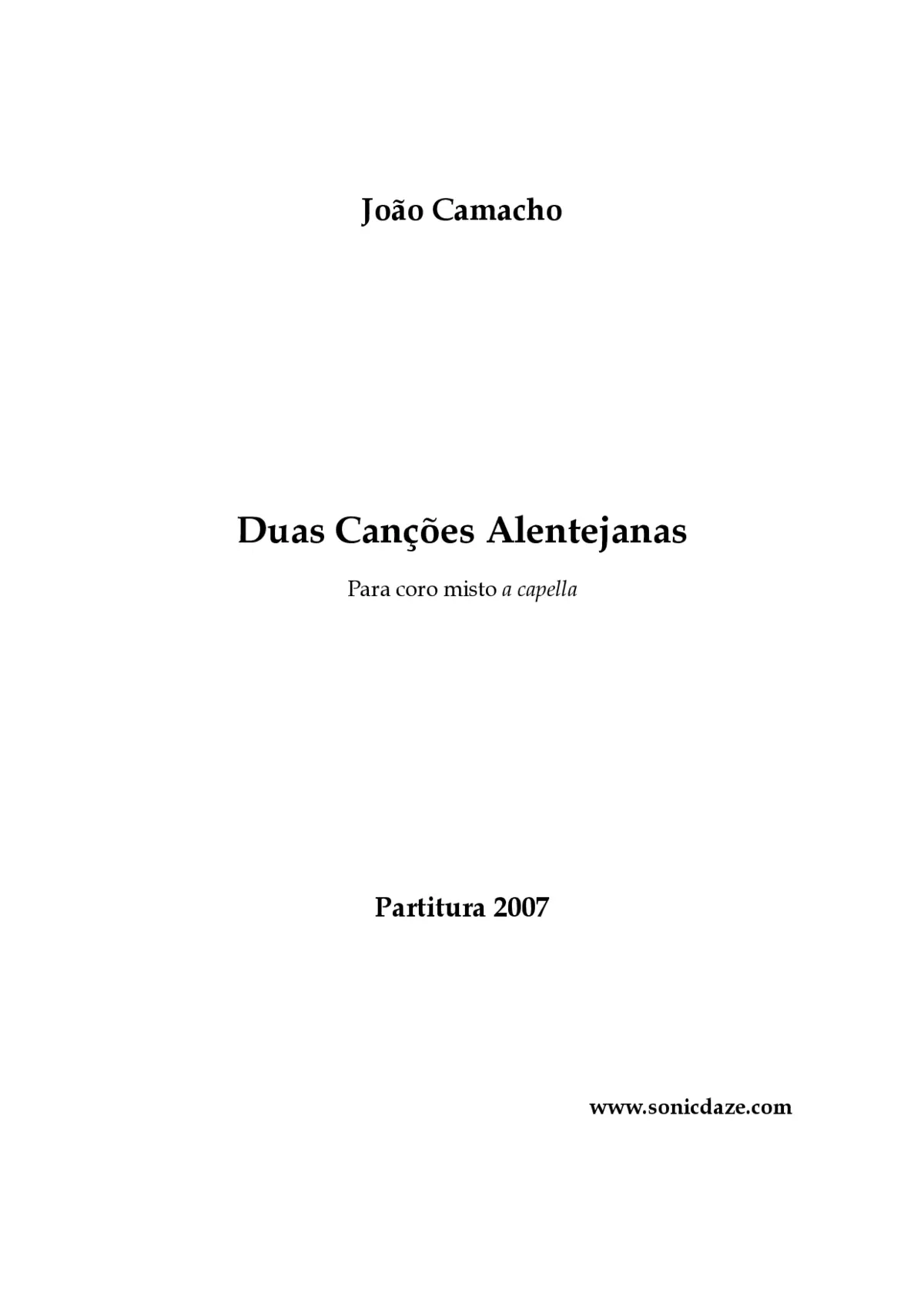 Duas Canções Alentejanas - Page 1
