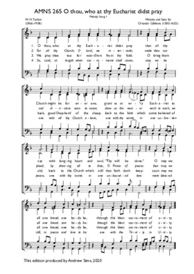 O thou, who at thy Eucharist didst pray