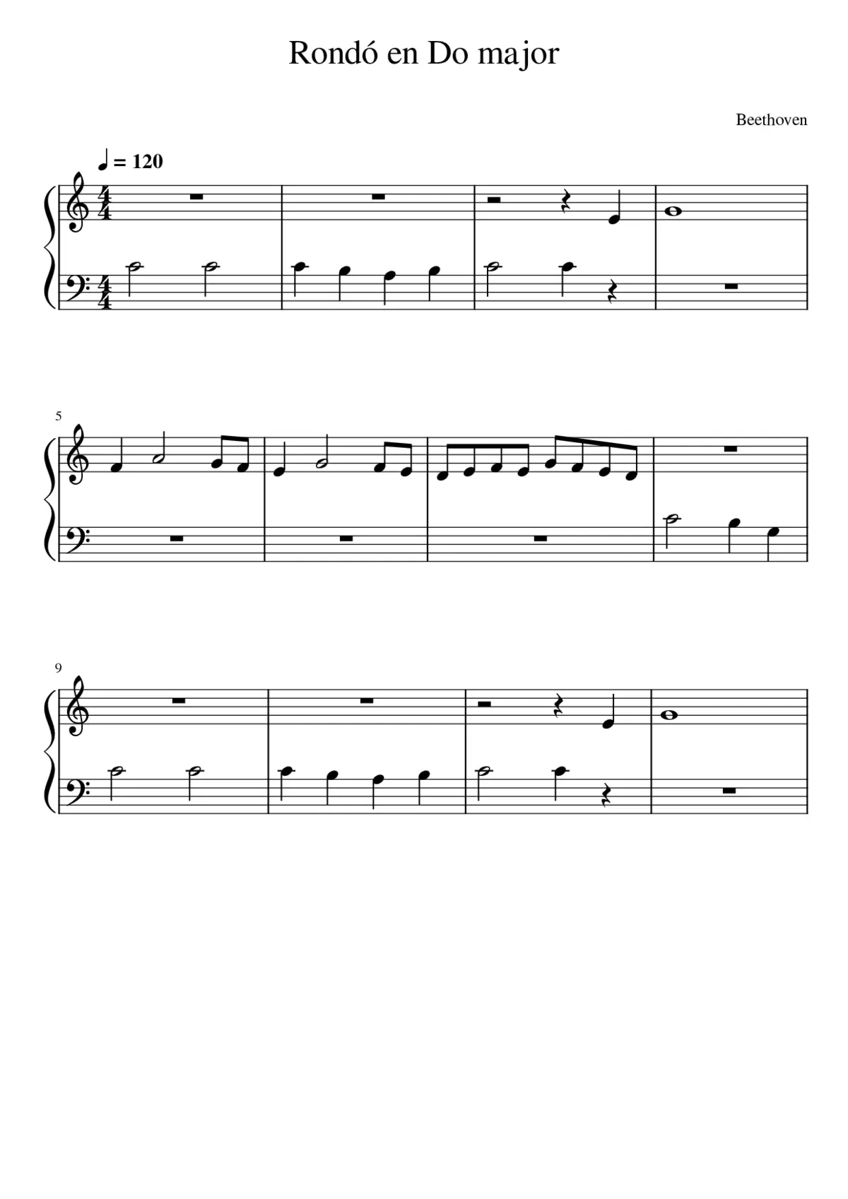Rondó en Do major - Beethoven - Page 1