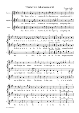 This Love is but a wanton fit