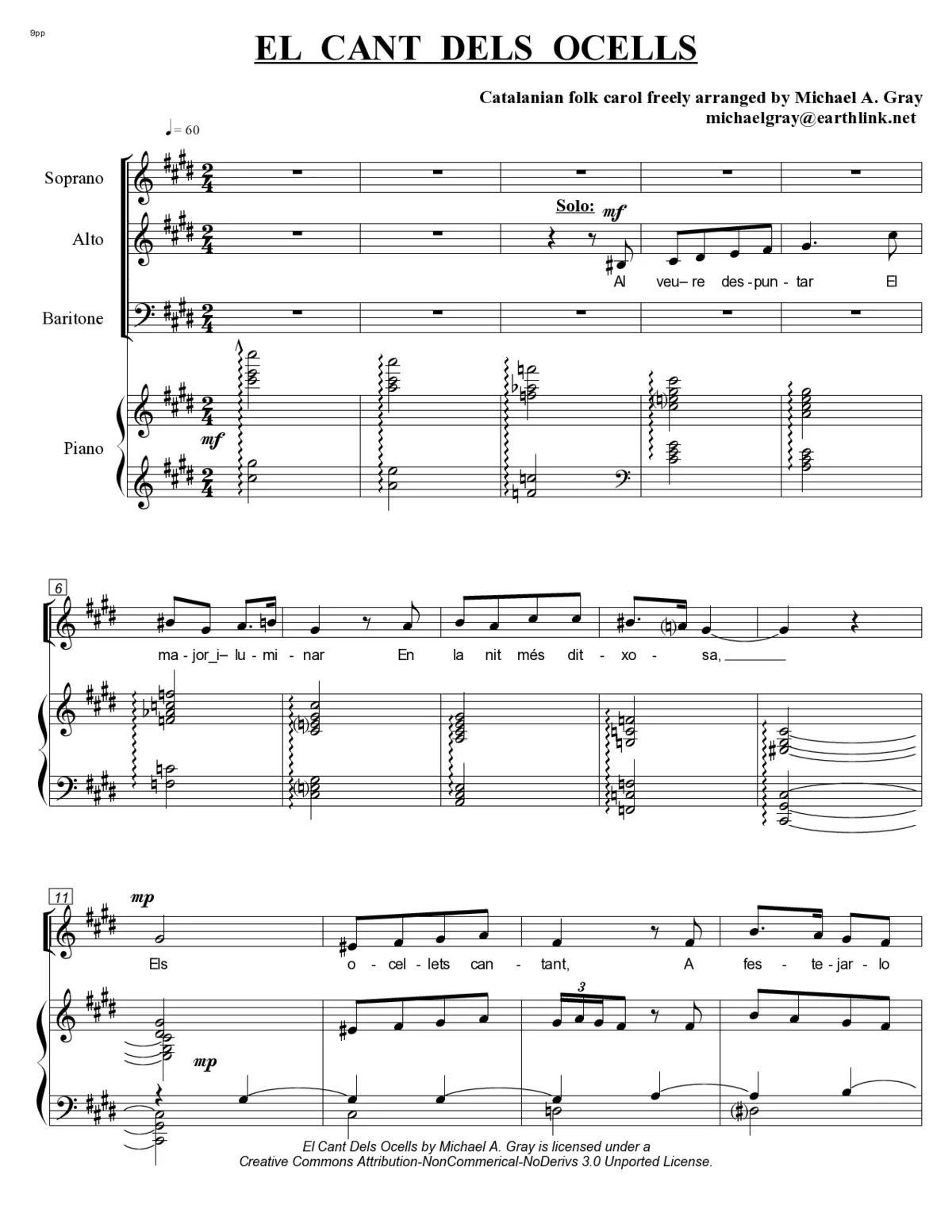 El Cant Dels Ocells (Carol of the Birds) - Page 1