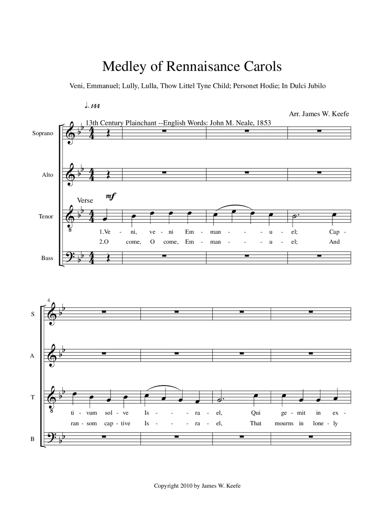 Medley of Renaissance carols - Page 1