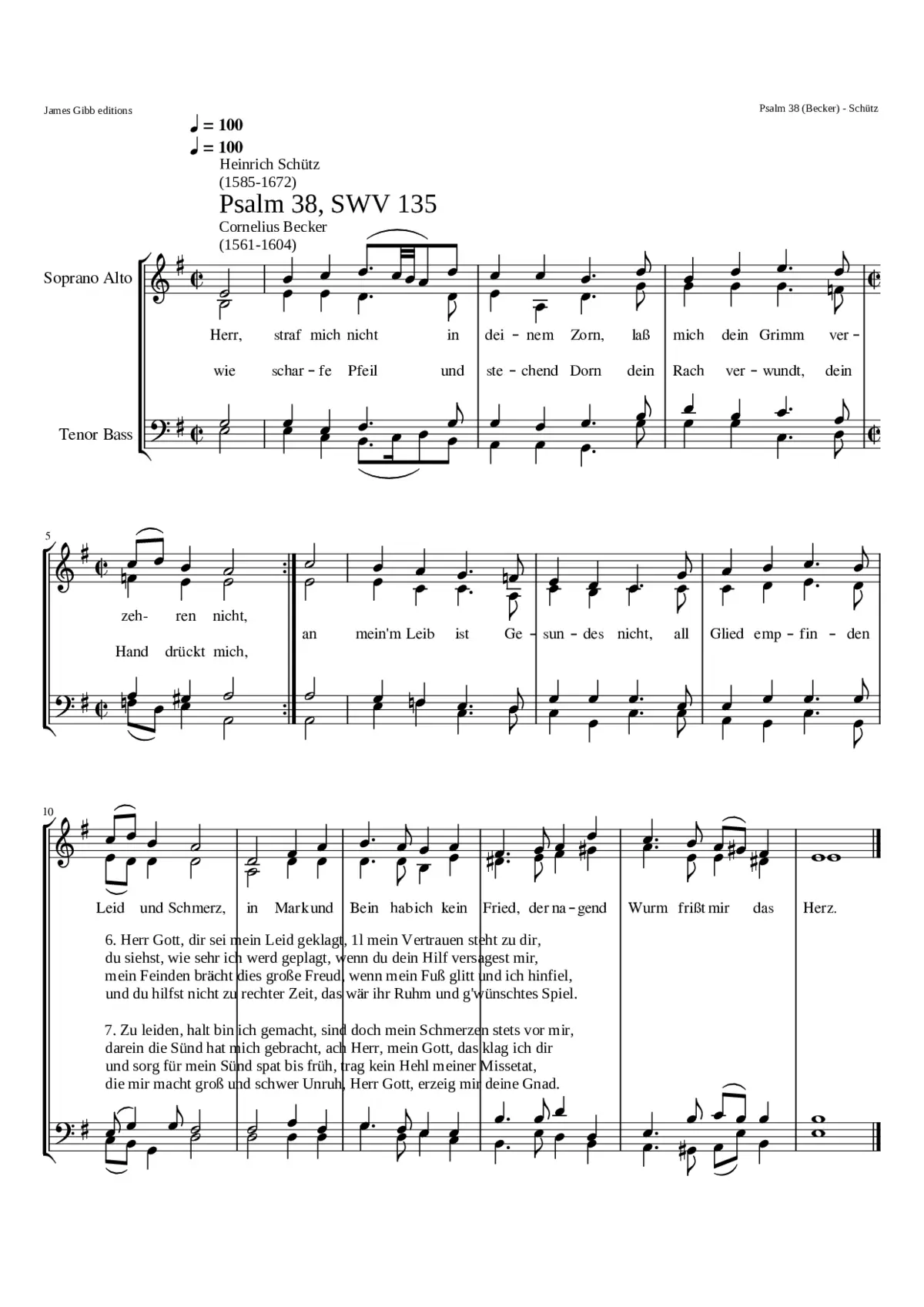 Herr straf mich nicht in Deinem Zorn SWV 135 - Page 1