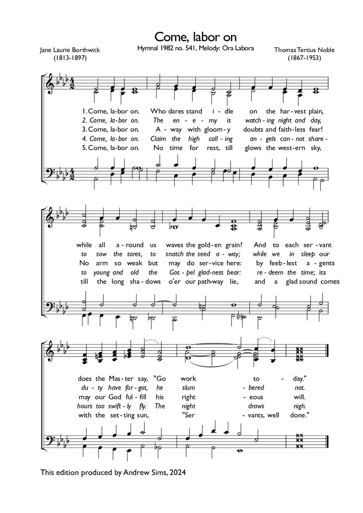 Come, labor on - Page 1