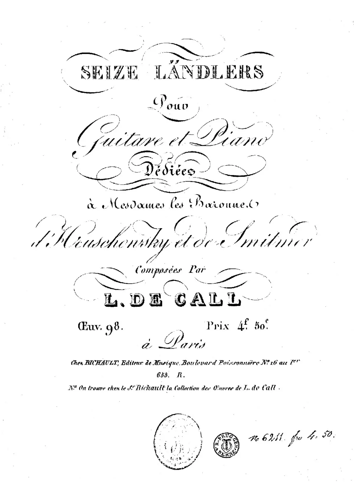 16 Ländlers pour Guitare et Piano - Page 1