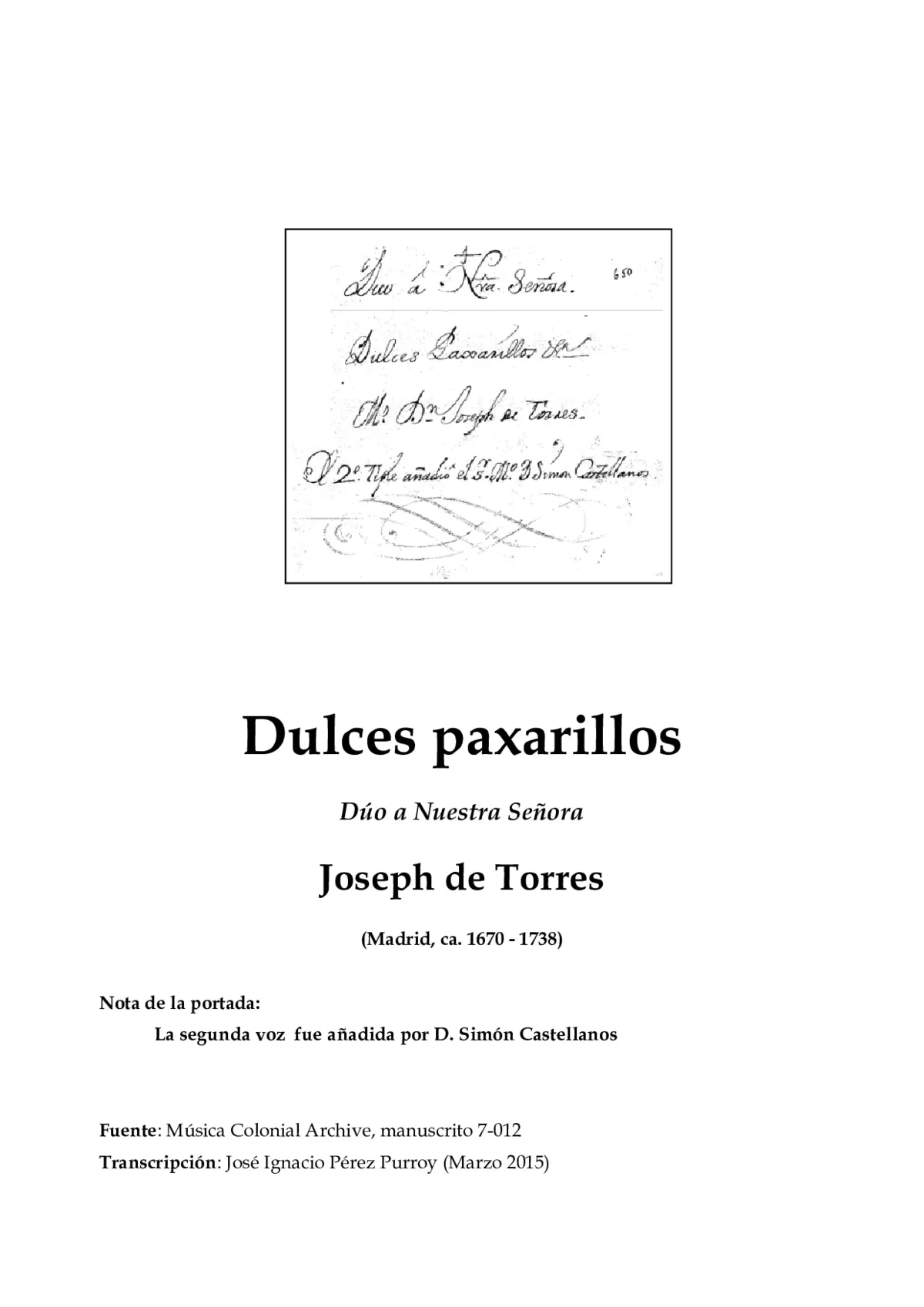 Dulces paxarillos - Page 1