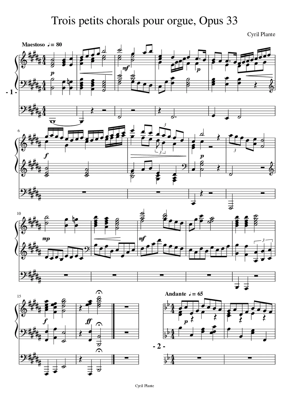 Trois petits chorals - Page 1