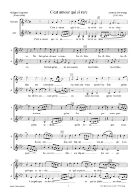 Cest Amour qui si rare en la terre se treuve