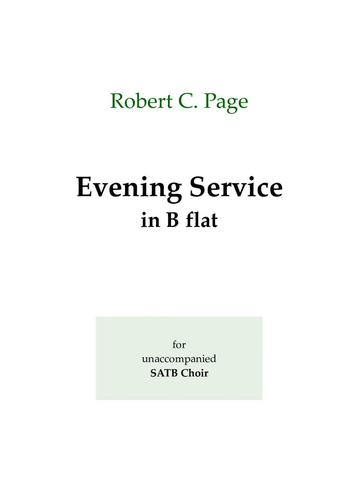 Evening Service in B flat - Page 1
