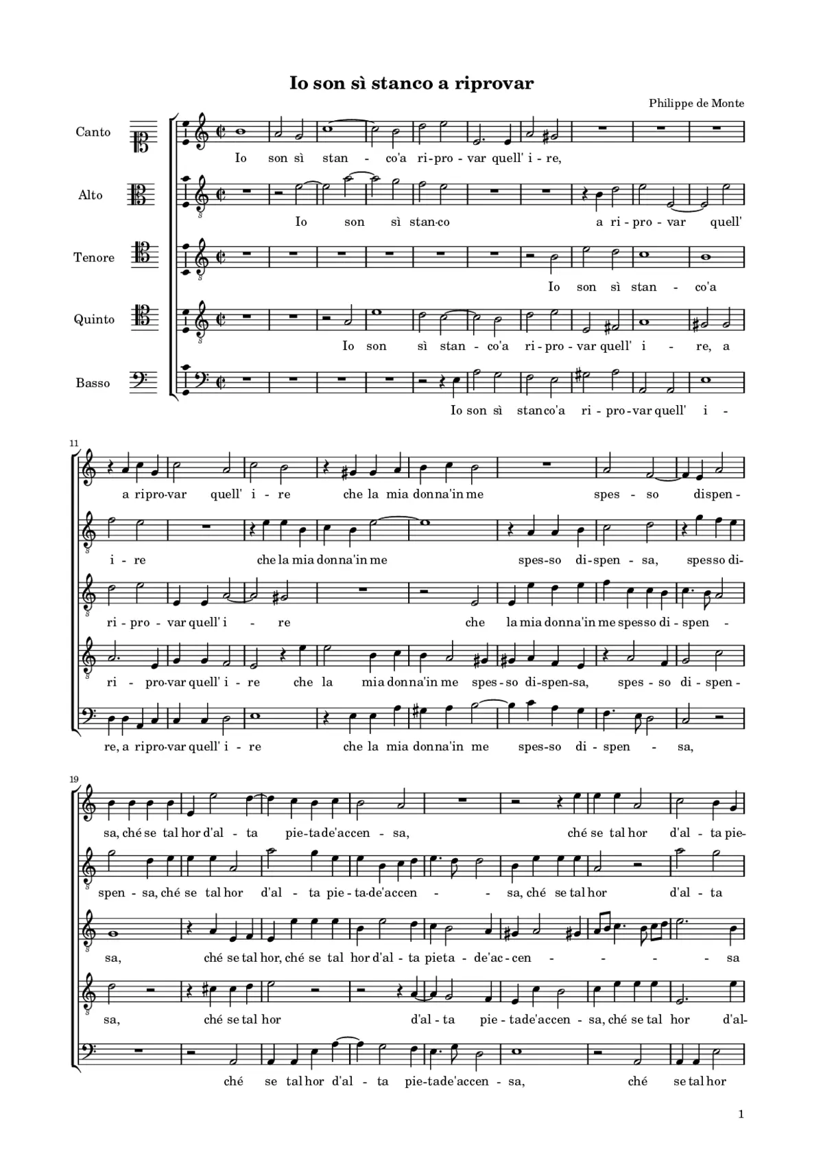 Io son sì stanco a riprovar - Page 1
