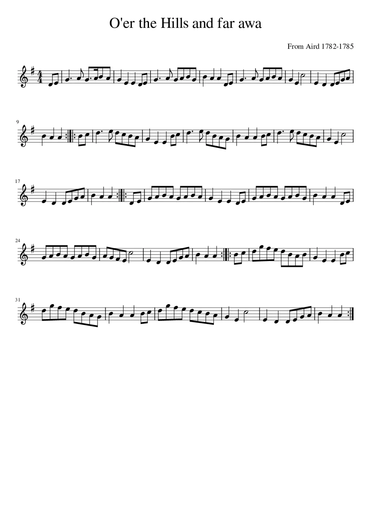 O'er the Hills and far awa - Page 1