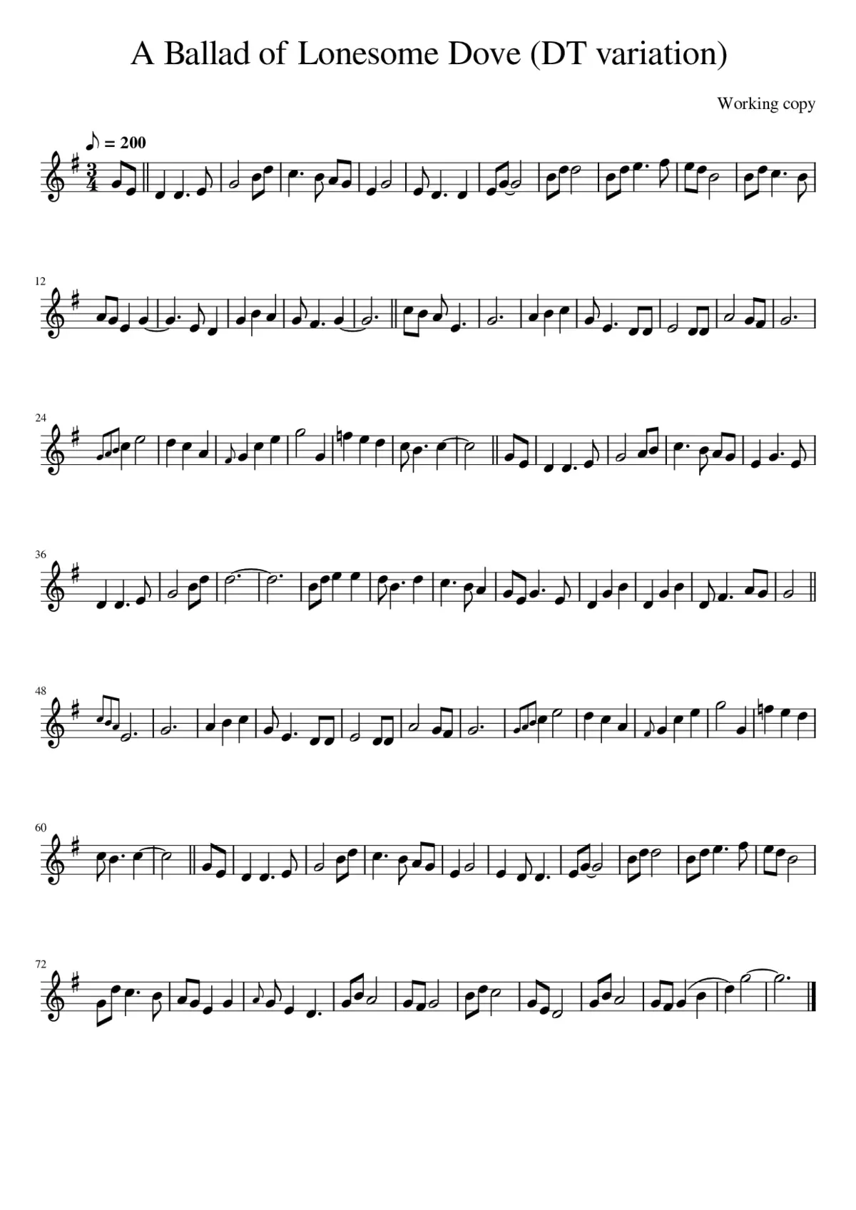 A Ballad of Lonesome Dove (DT variation) - Page 1