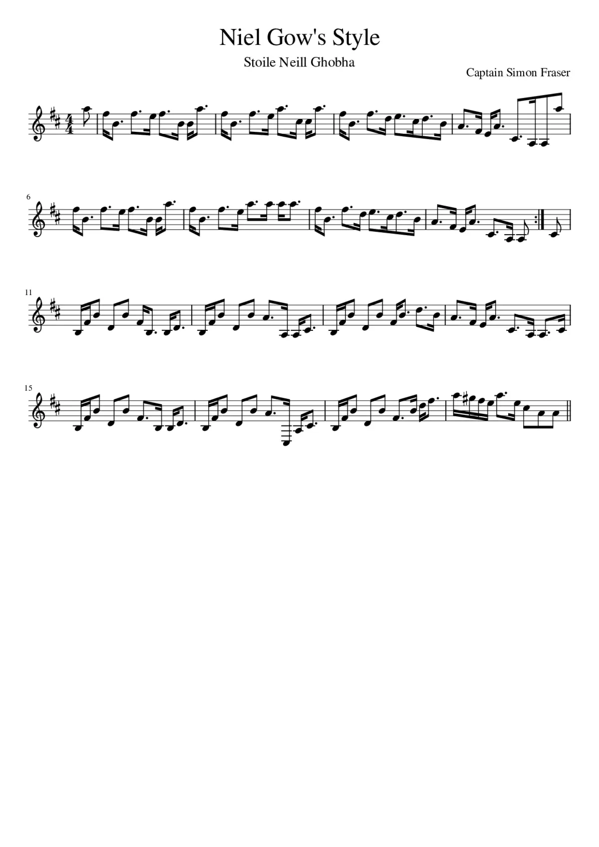 Niel Gow's Style - Page 1