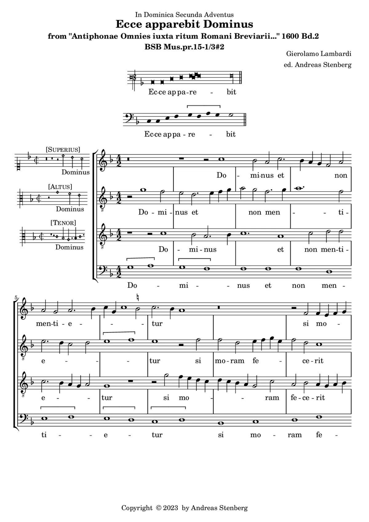 Ecce apparebit Dominus - Page 1