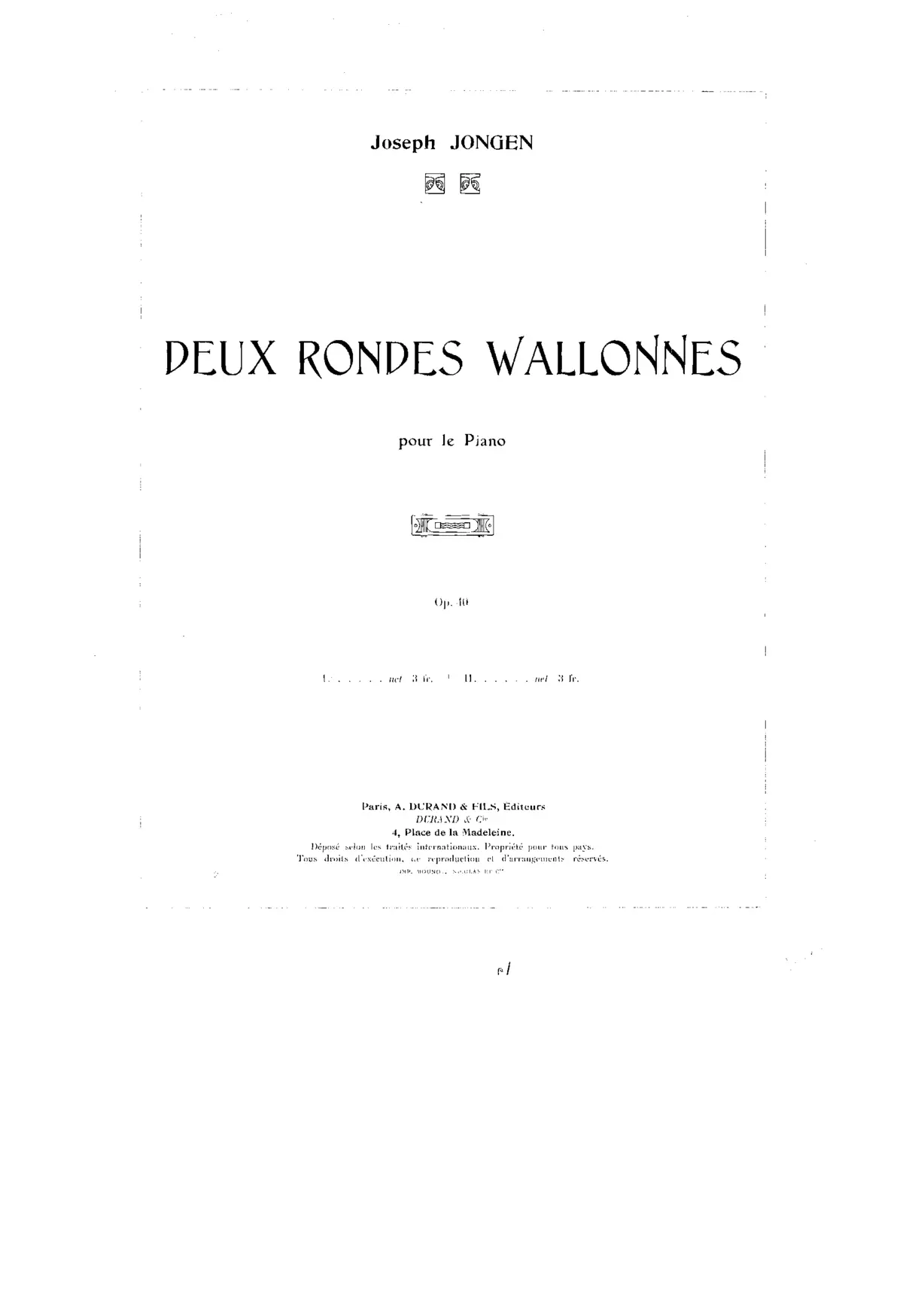 2 Rondes Wallonnes, Op.40 - Page 1