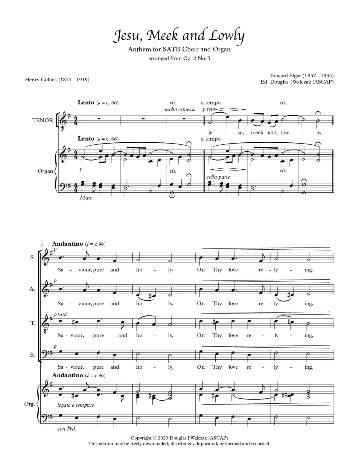 Jesu, meek and lowly - Page 1