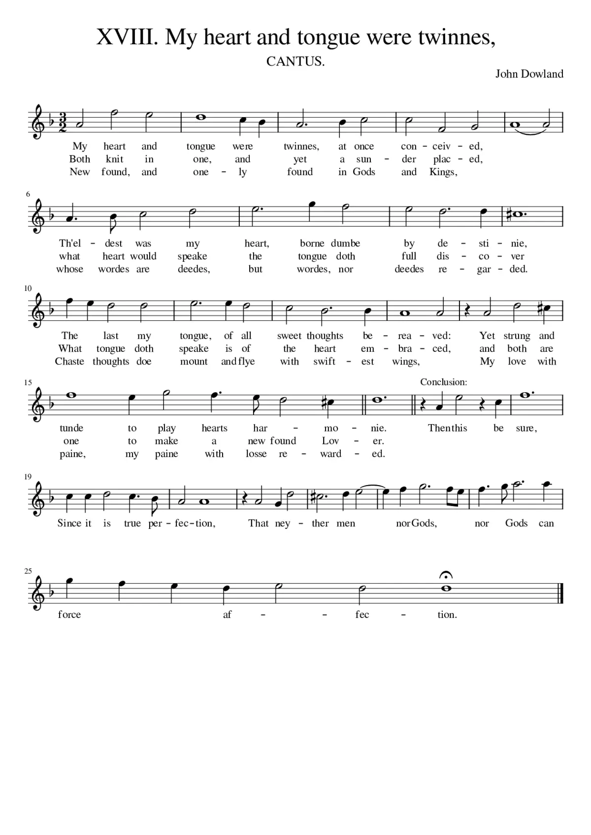 XVIII. My heart and tongue were twinnes - Page 1