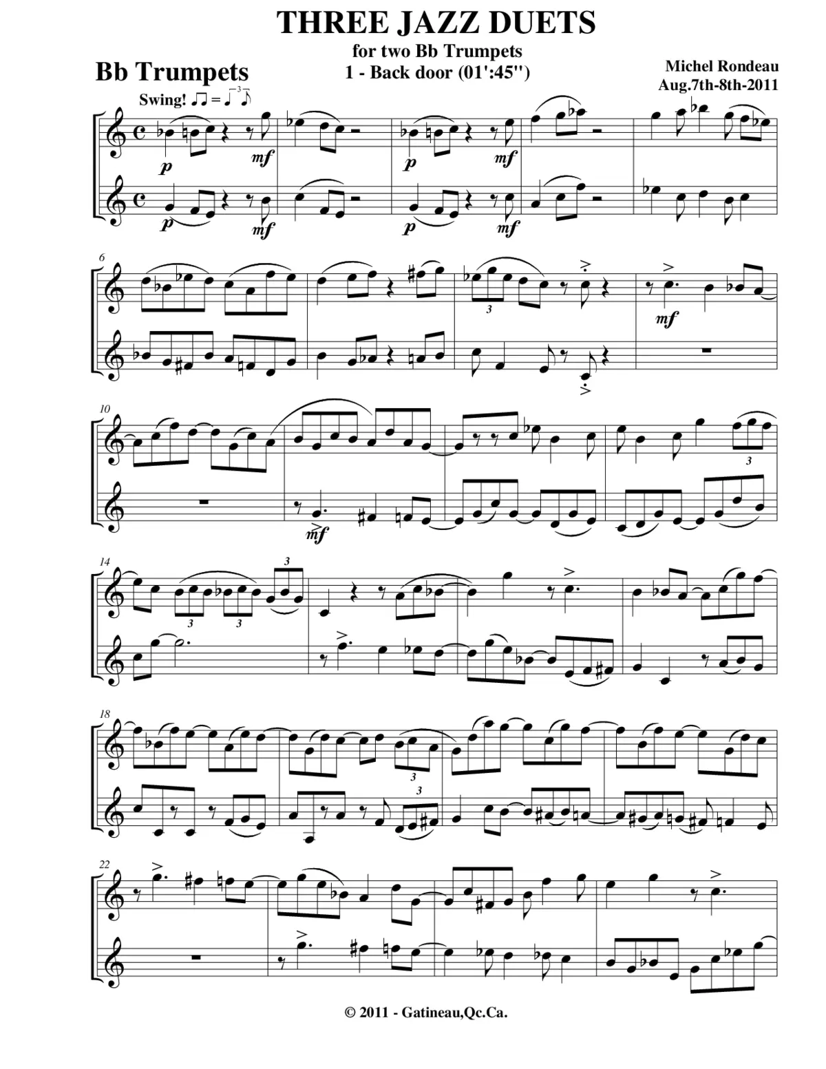Three Jazz Duets - Page 1